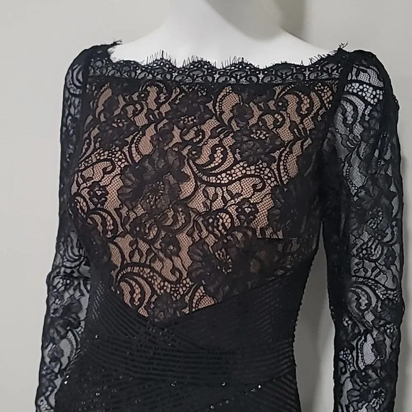 TADASHI Shoji AQUILA LACE SEQUIN GOWN - Picture 4 of 15